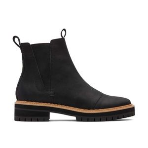 TOMS Dakota Black Water Resistant Leather Boot